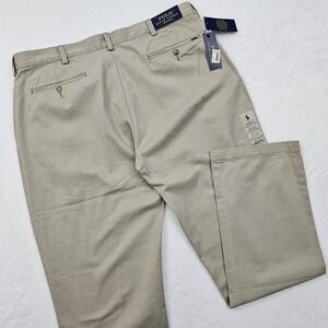 NEW Polo Ralph Lauren Mens 38W 34L Relaxed Beige Chino Khaki Pants Preppy Ivy